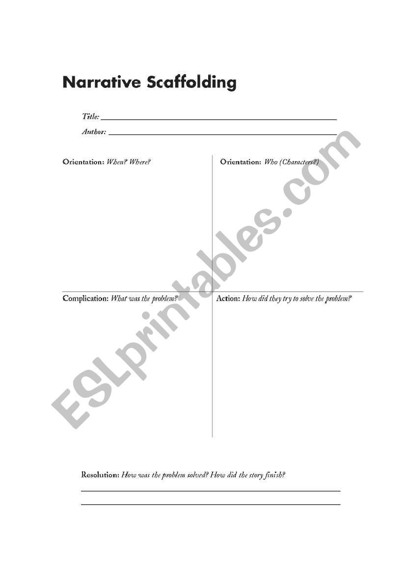 Narrative Scaffolding worksheet