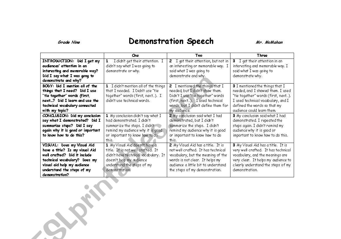 how to tie a tie demonstration speech