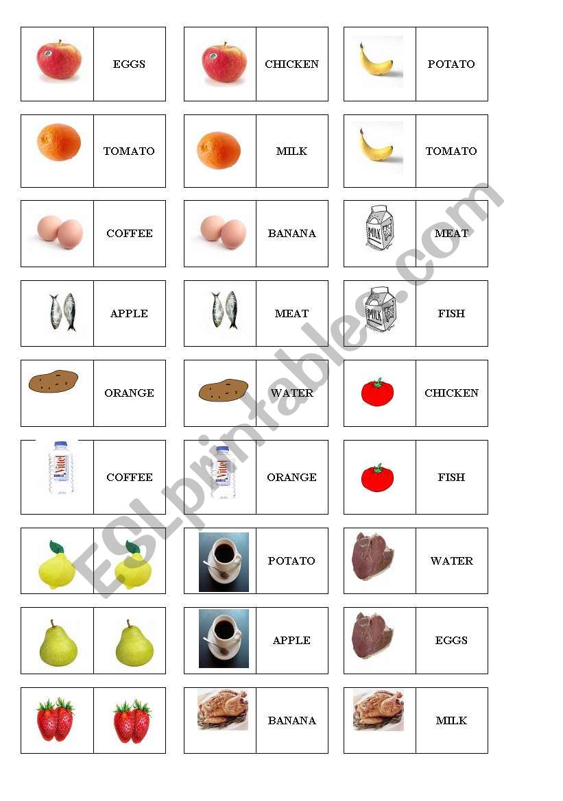 DOMINO-FOOD worksheet