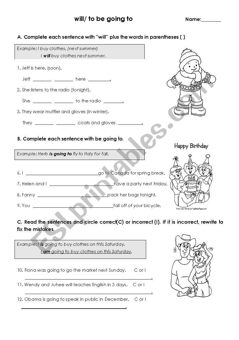 Future tense worksheet