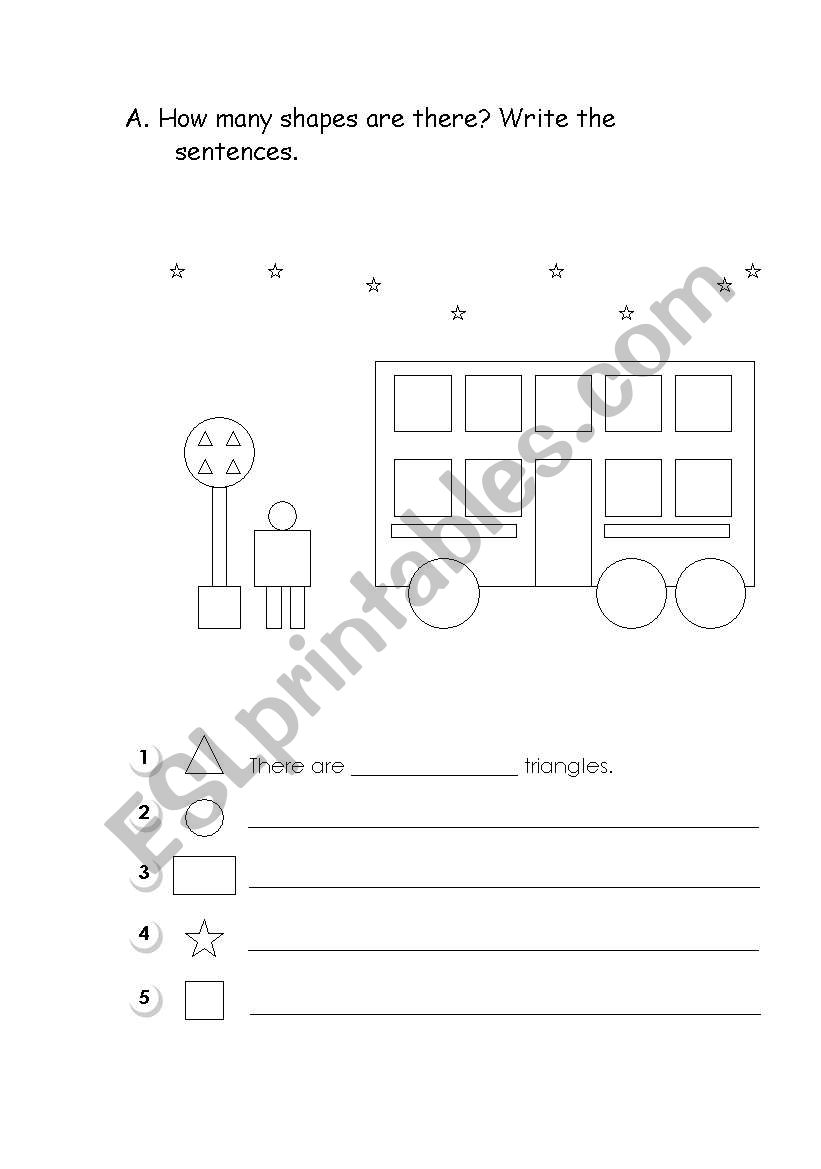 How many shapes are there? worksheet