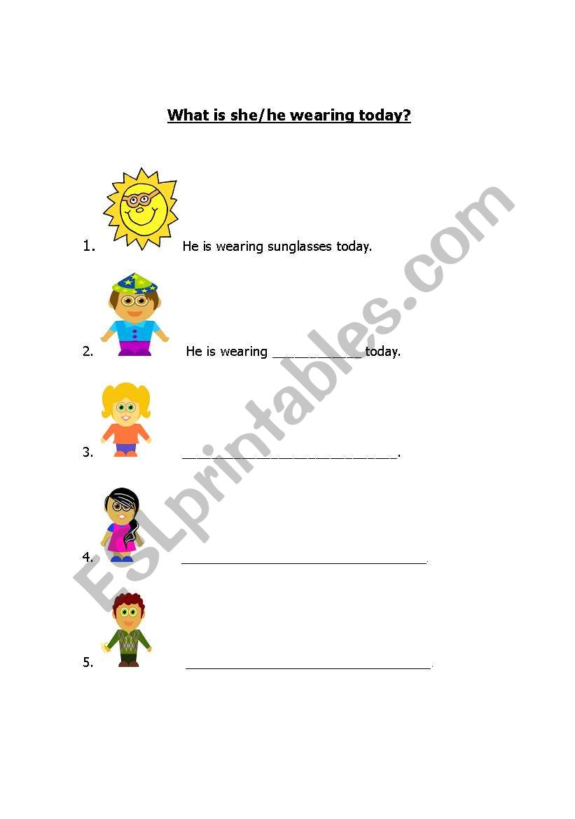What is she/he wearing today? worksheet