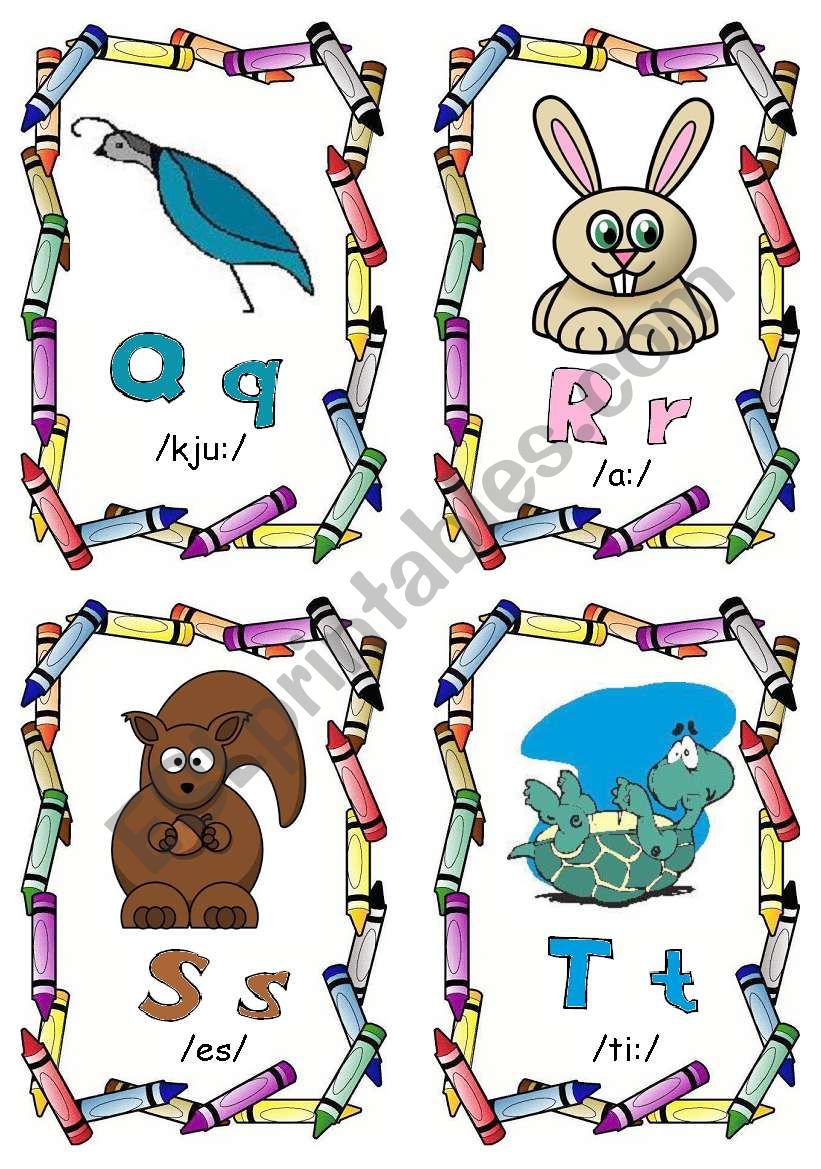 Animal Alphabet Q-Z worksheet