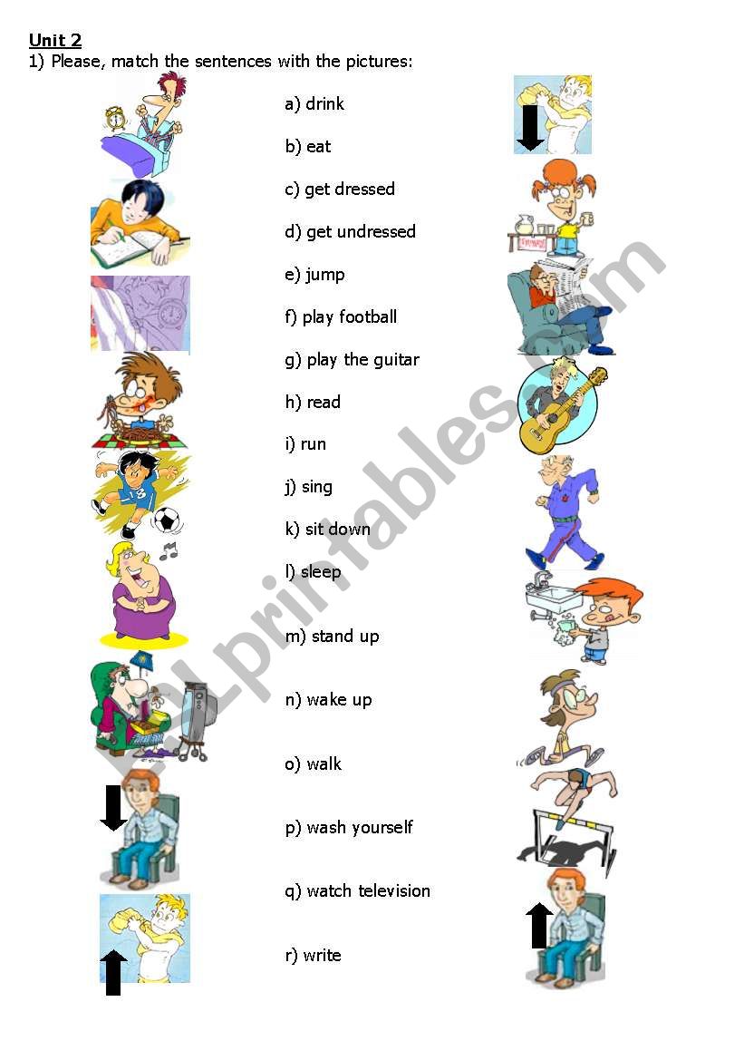 ACTION VERBS_infinitives_match with the pictures