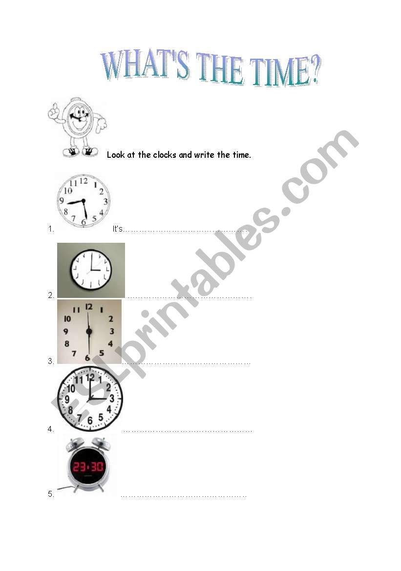 telling the time worksheet