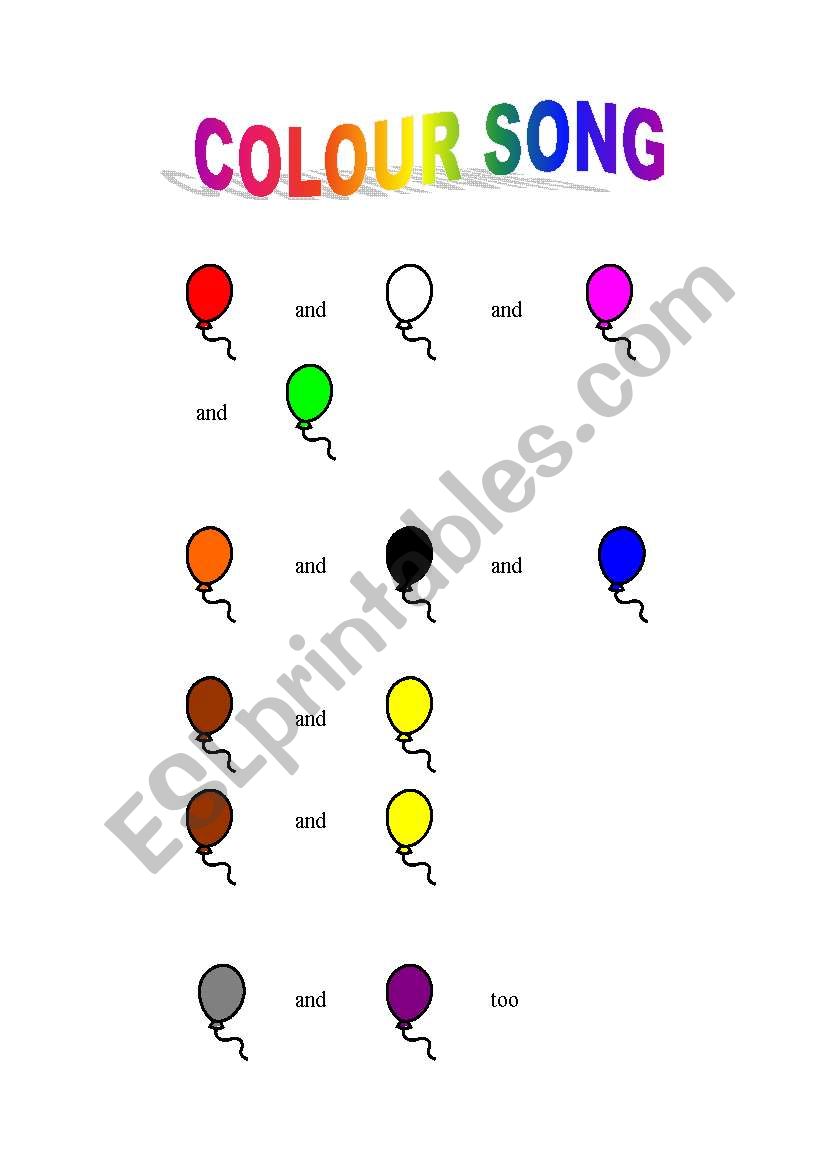 Colour Song worksheet