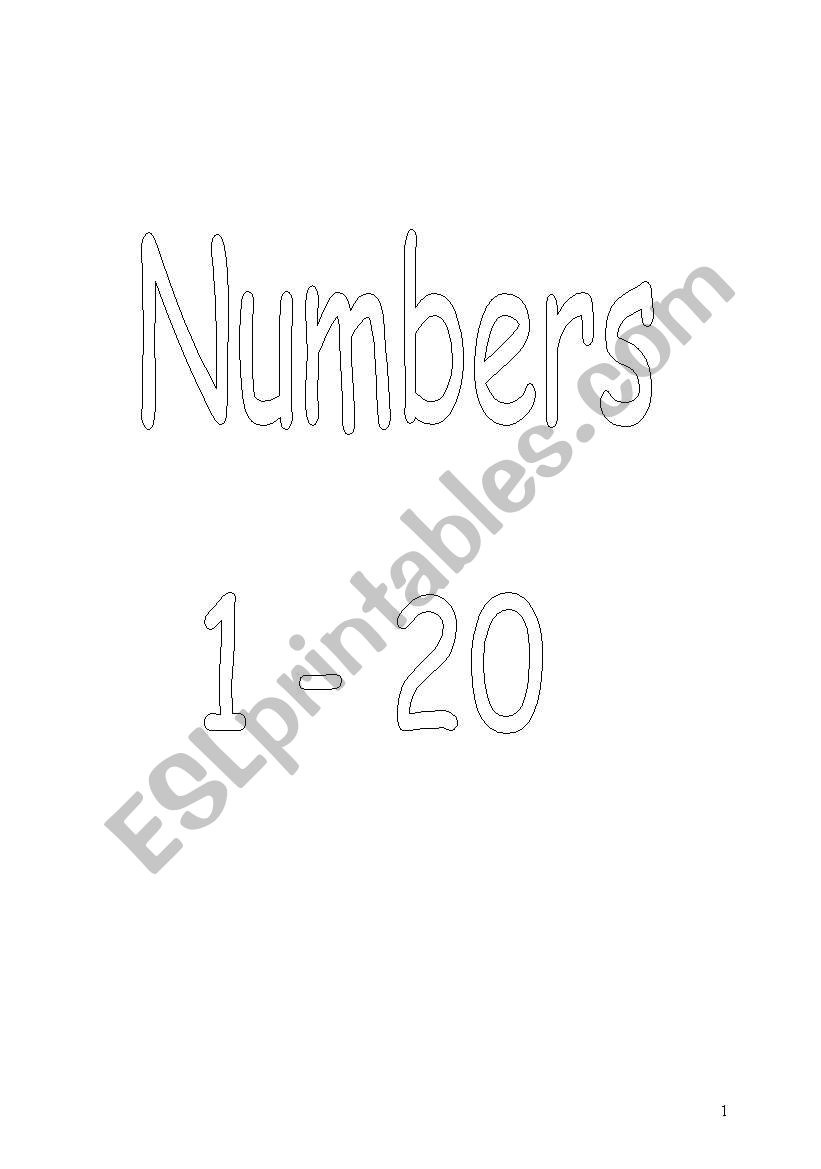 Numbers and colours 1-20 worksheet