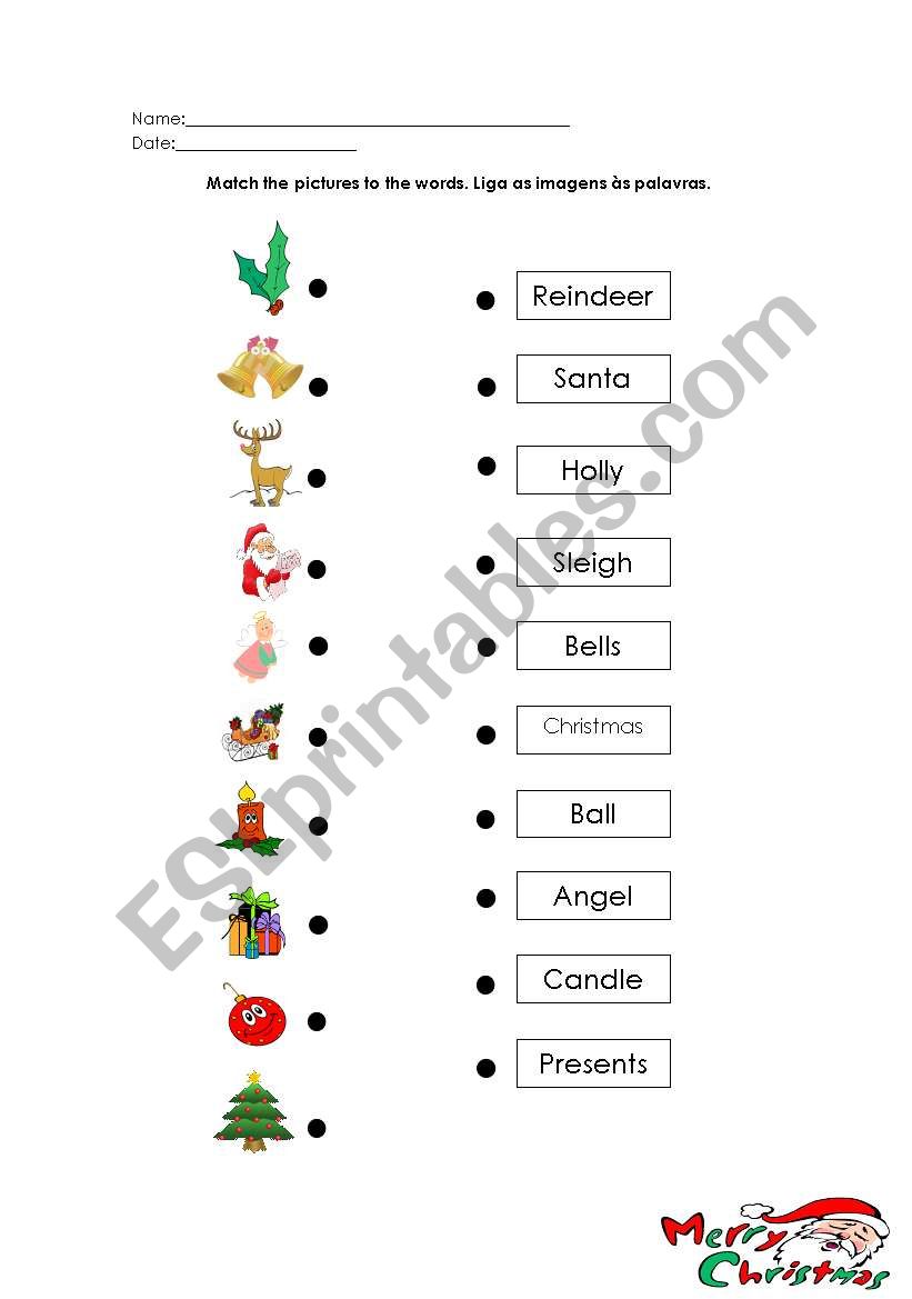 Christmas - Matching worksheet