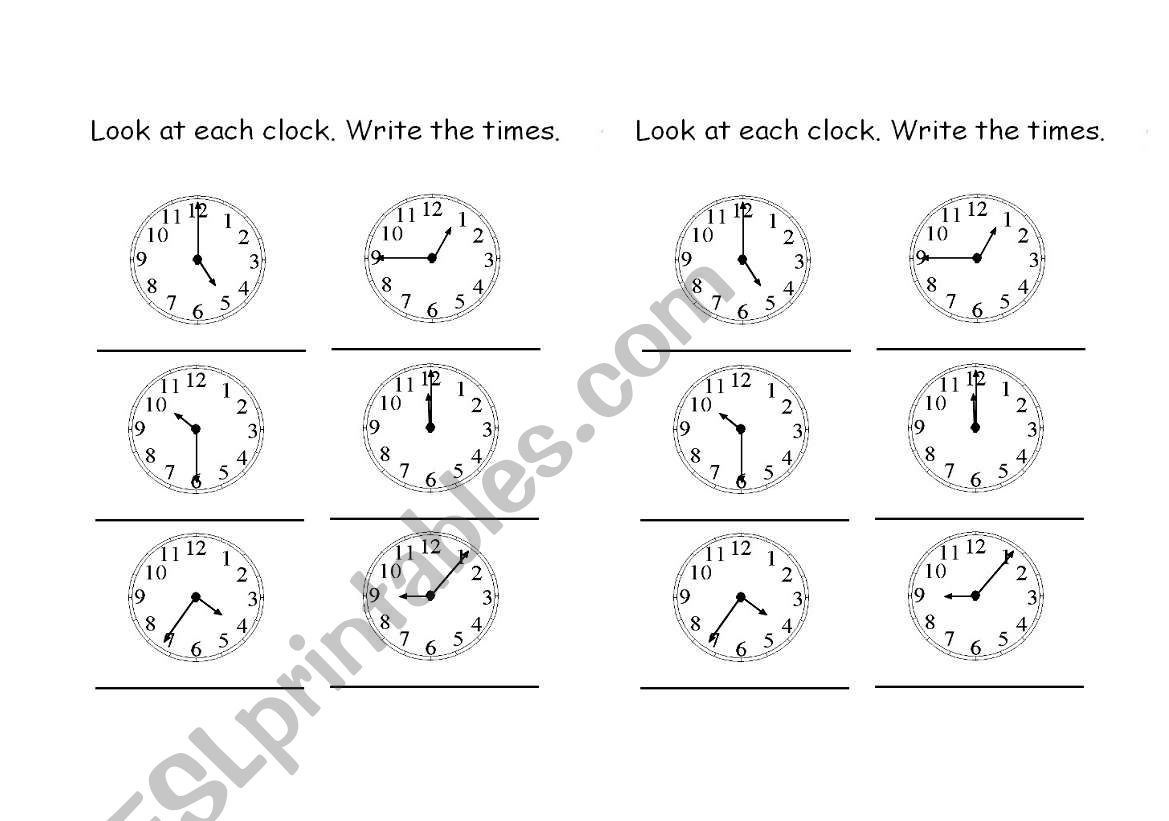 What time is it? worksheet