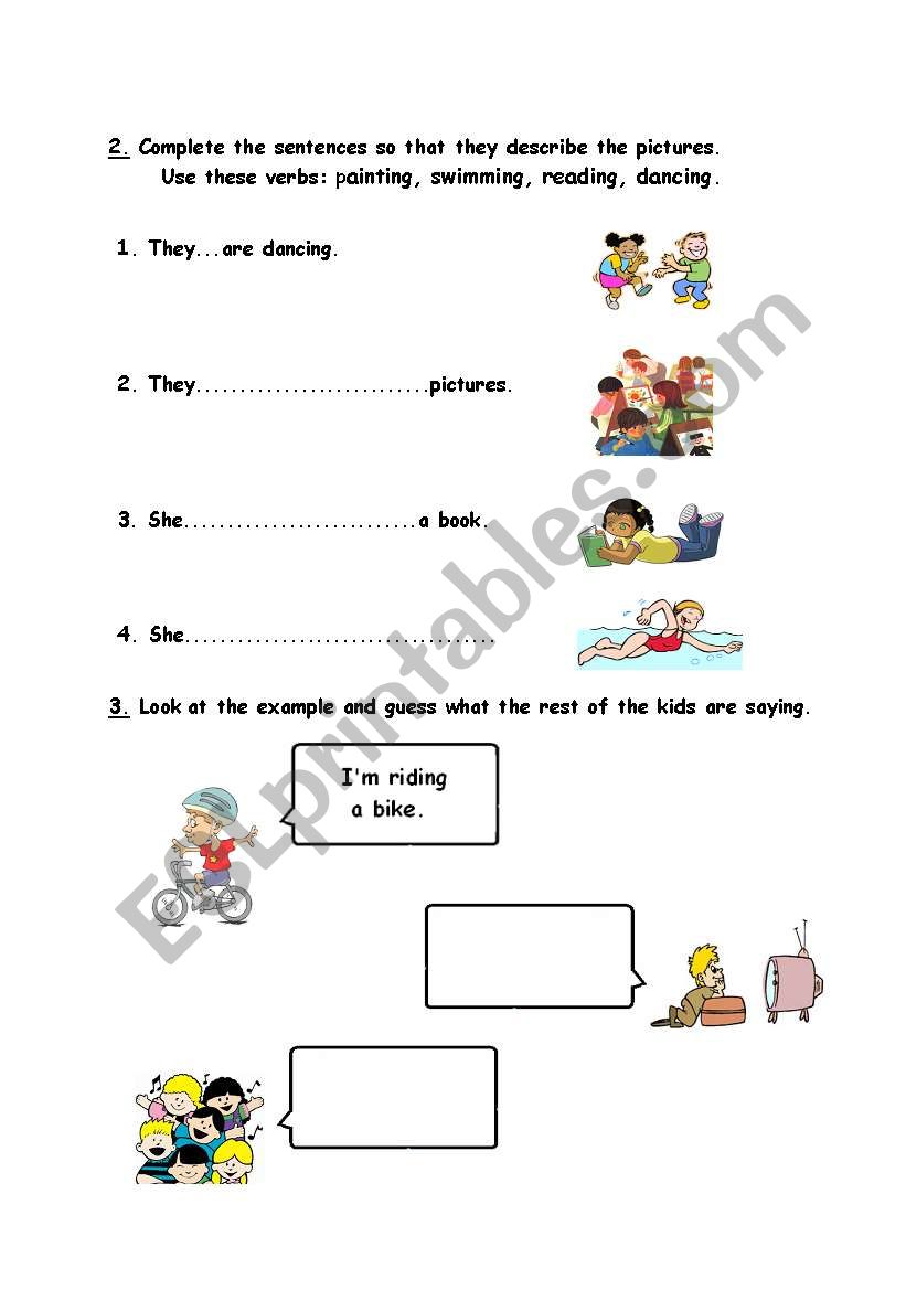 Present continuous test part 2.