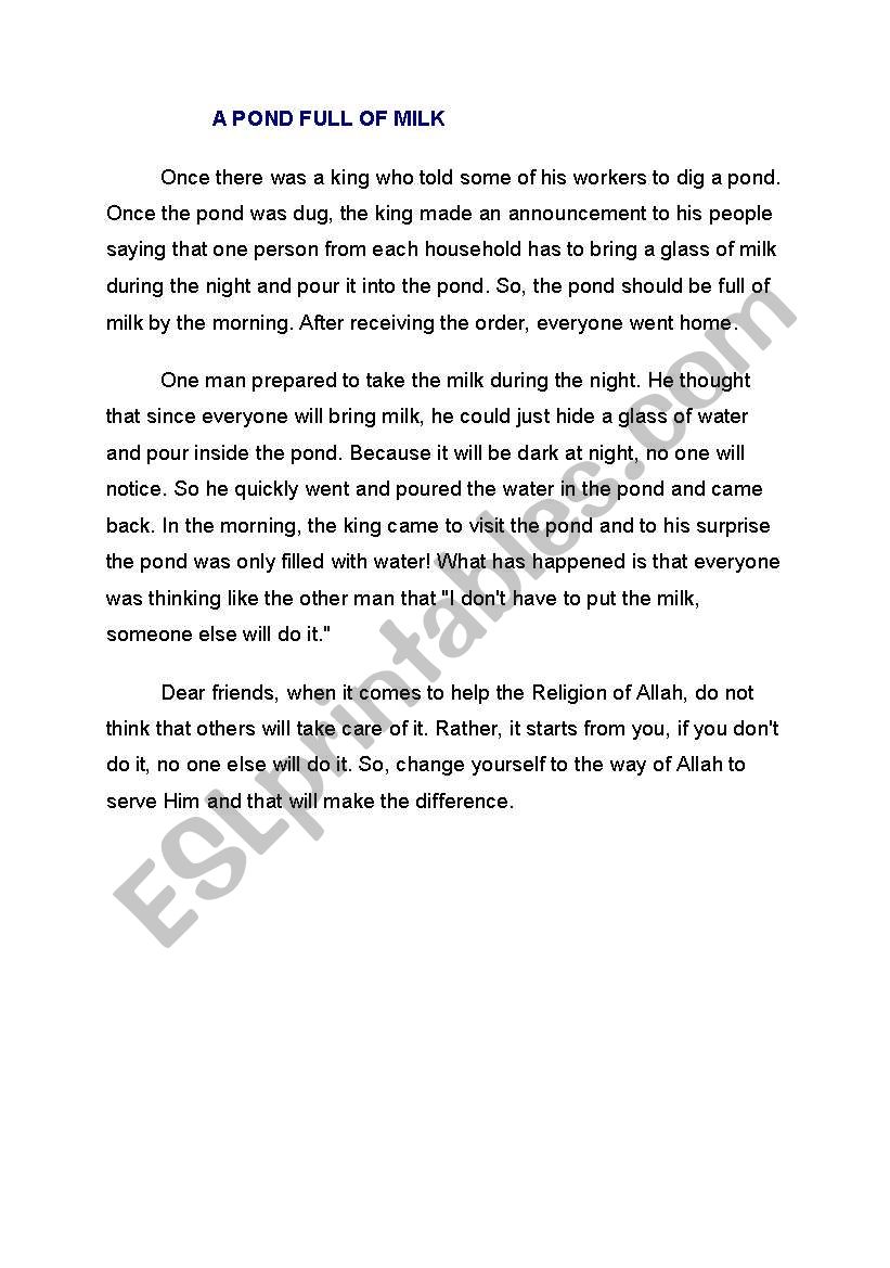 story worksheet