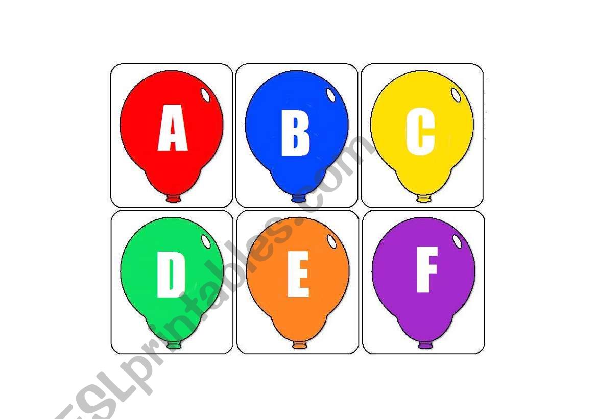 ABC ballons worksheet