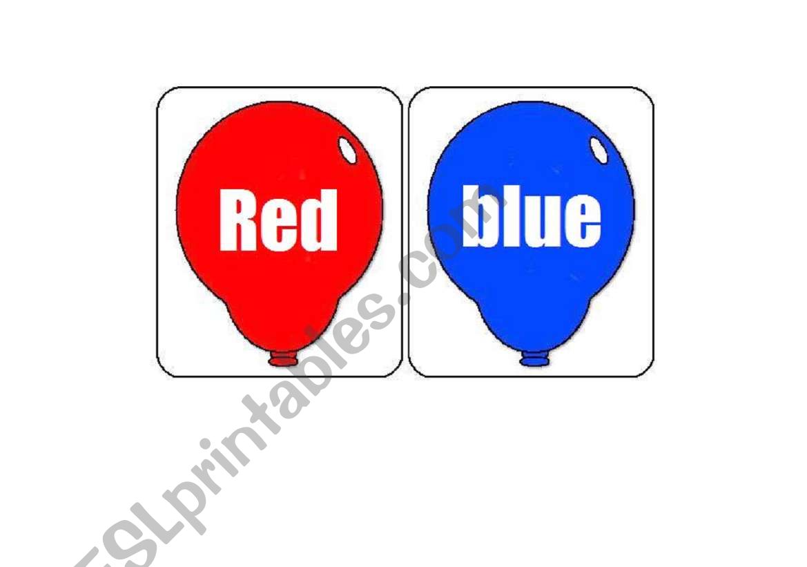 colours balloons worksheet