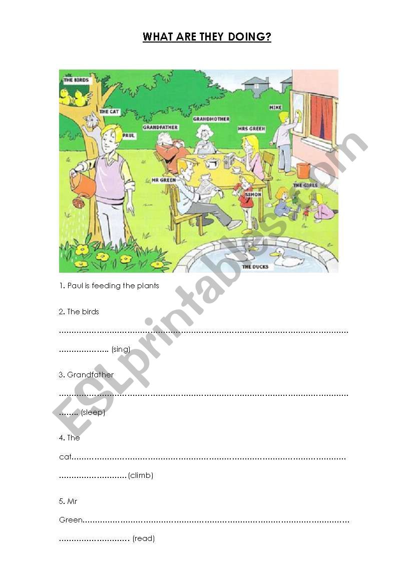 What are they doing? worksheet