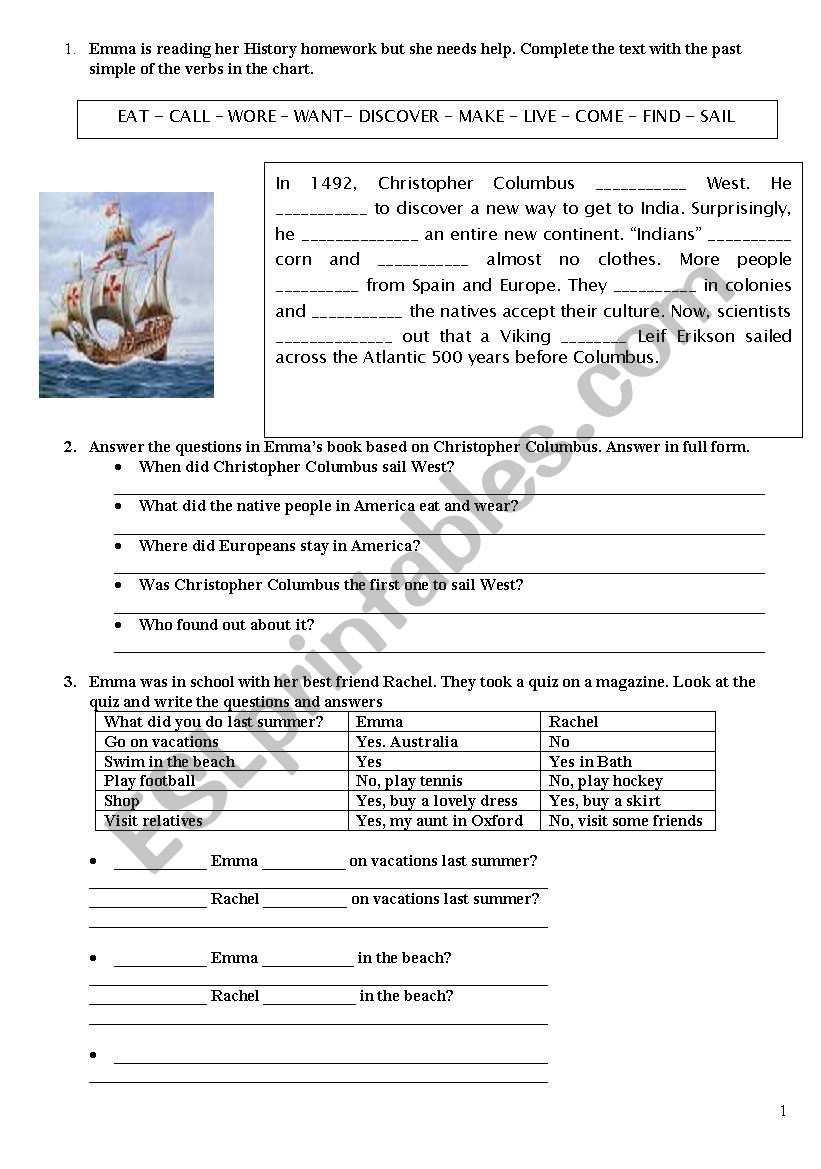 Simple Past worksheet