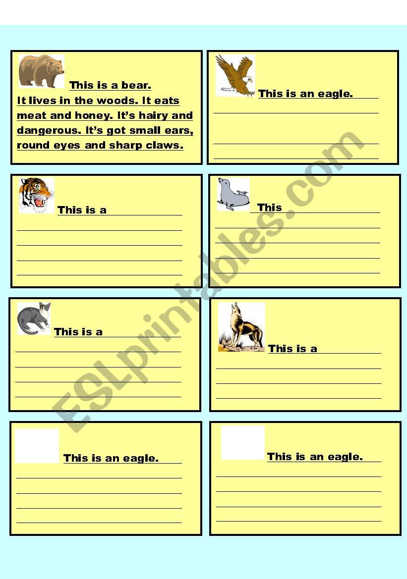 Describing animals 2/2 worksheet
