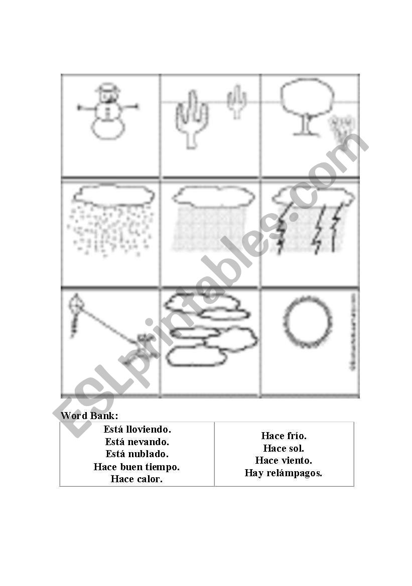 Weather Match worksheet