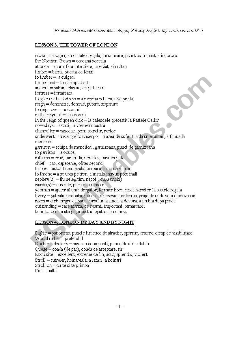 pathway lesson worksheet