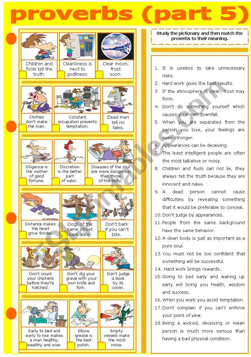 PROVERBS - PART 5 worksheet