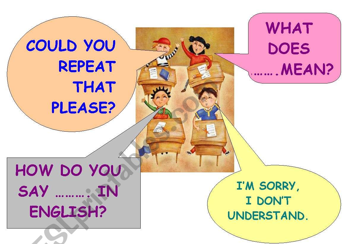CLASSROOM LANGUAGE worksheet