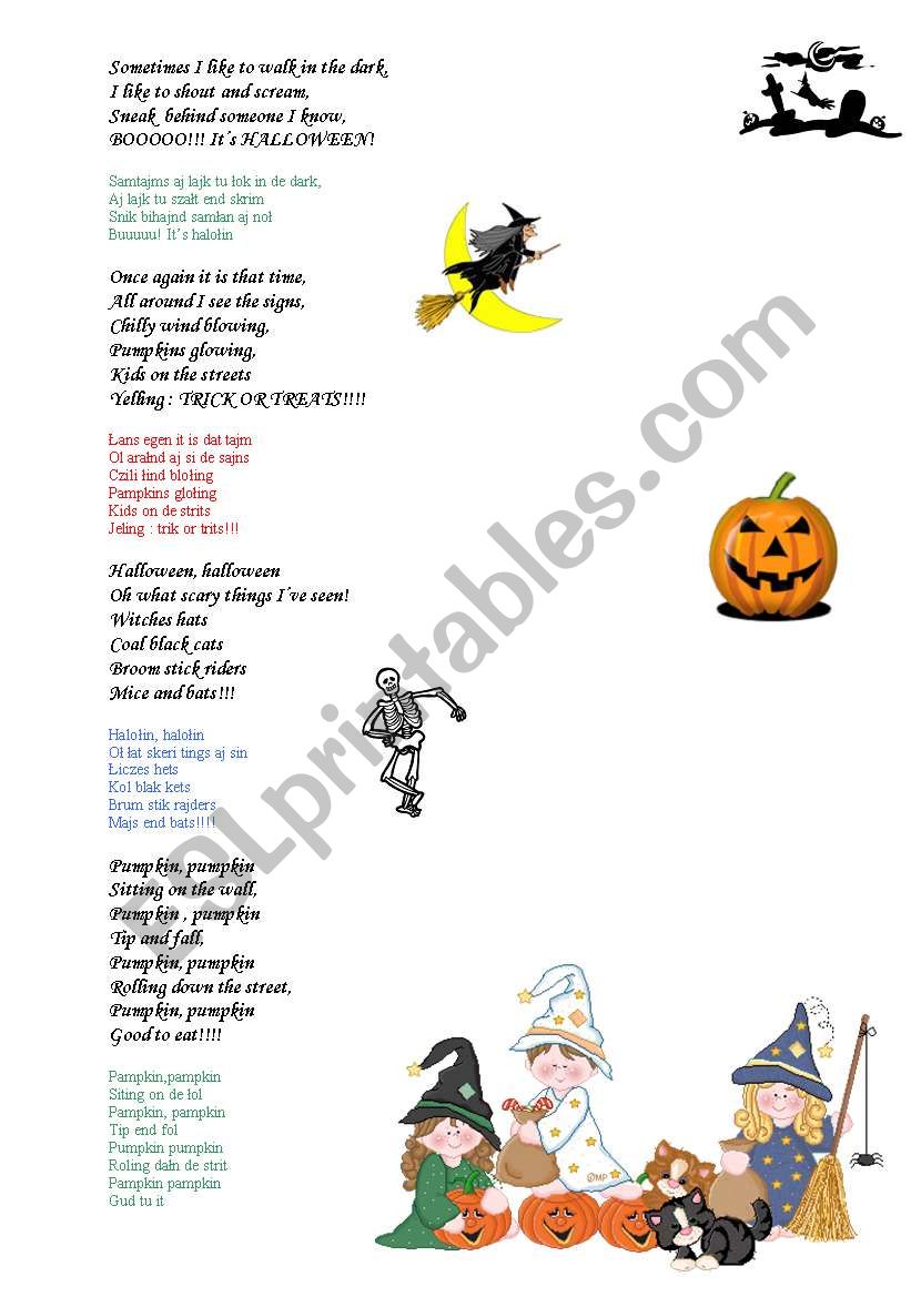 Halloween Poems for Kids worksheet