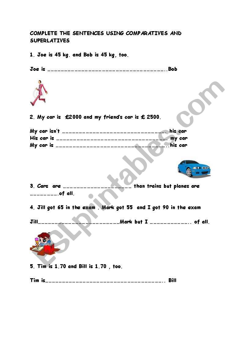 comparative-superlative worksheet