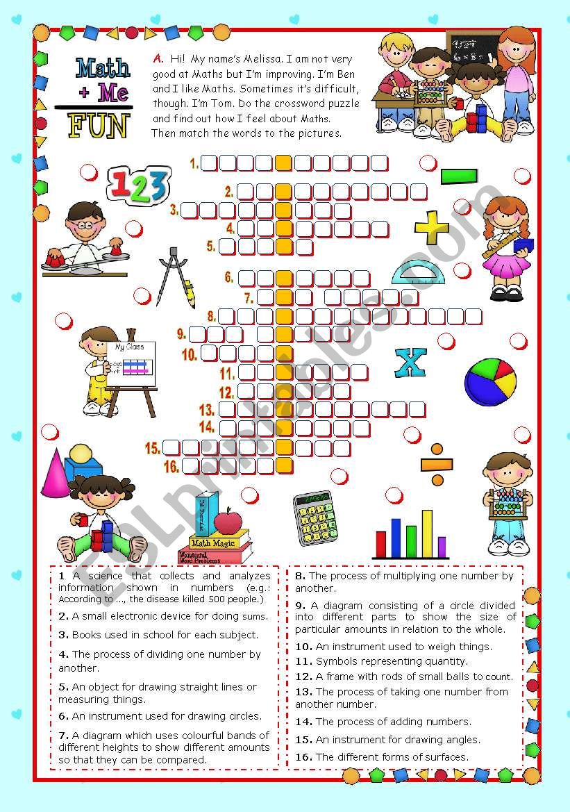 Classroom objects and symbols Set (2) - Vocabulary related to Mathematics