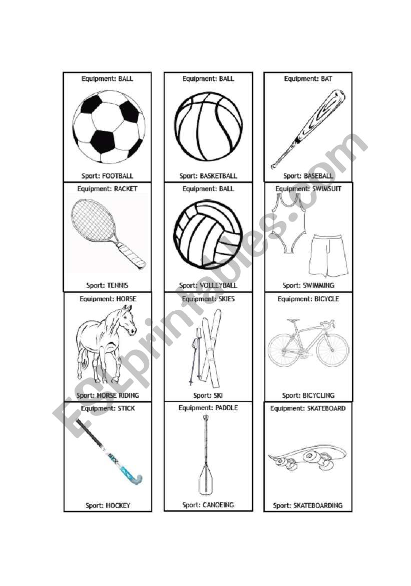 Sports game worksheet