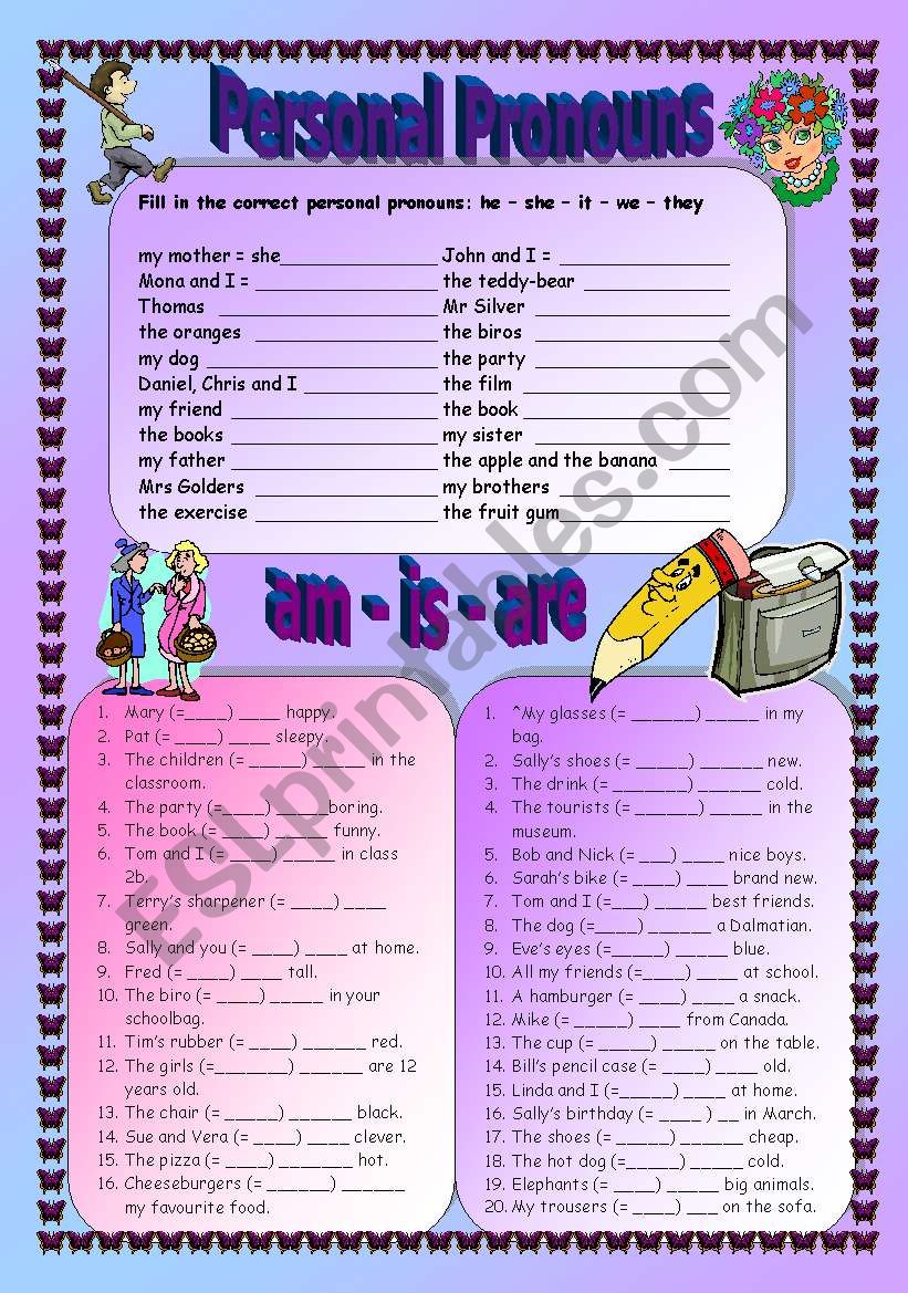 Personal Pronouns and the verb to be