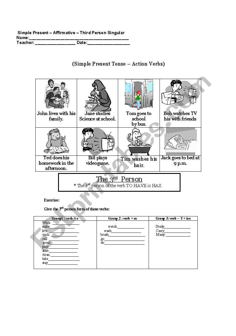 Simple Present - third person singular