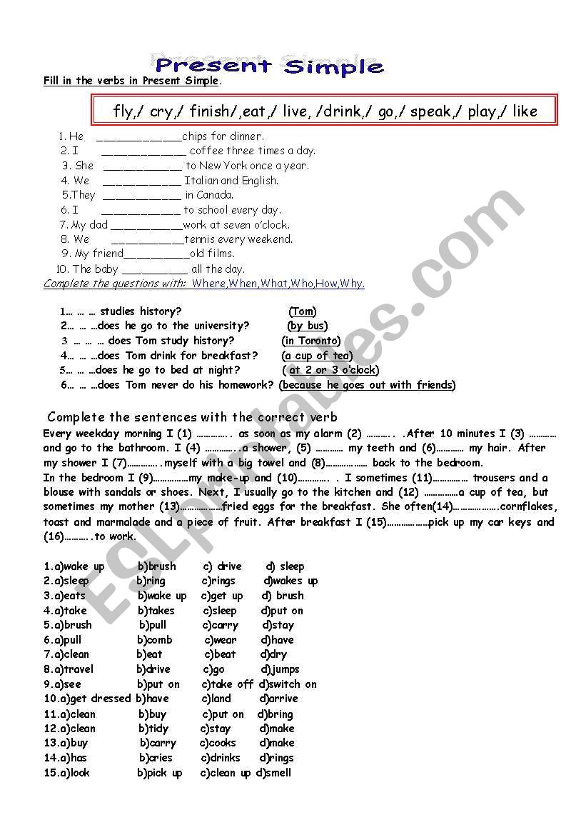 Present Simple worksheet