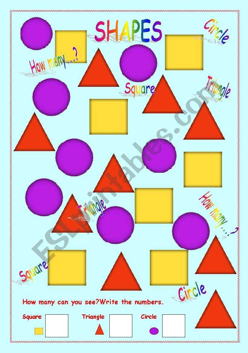 How many triangles,squares and circles ?