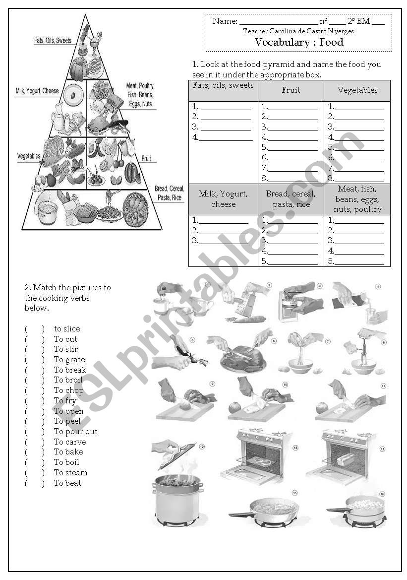 Food, cooking verbs, quantifiers, imperative