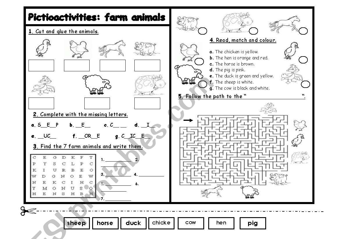 Pictioactivities: farm animals