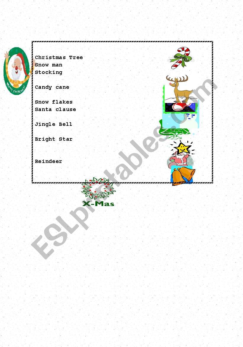 Christmas matching  worksheet