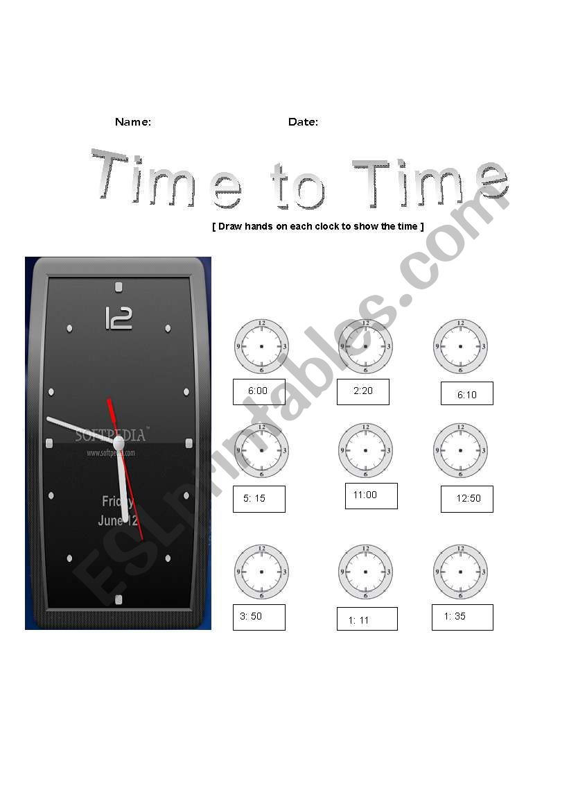 Time Clock worksheet