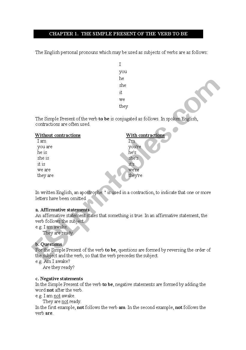 Simple Present excercises worksheet