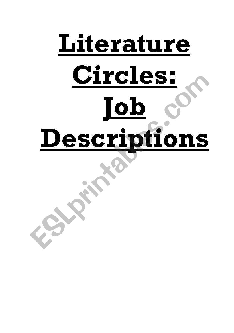 Poster Set - Jobs for Discussing Readings