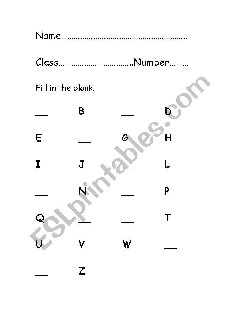 alphabets worksheet