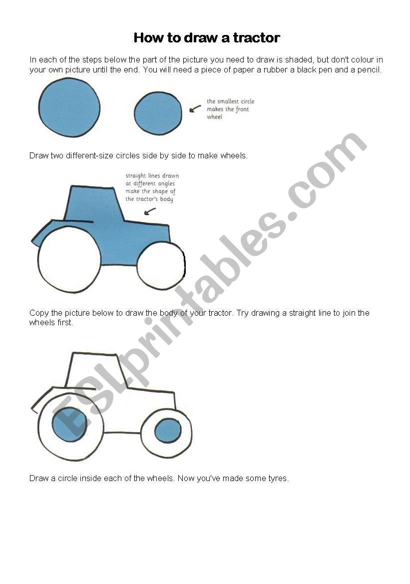 How to draw a tractor in Windows Paint