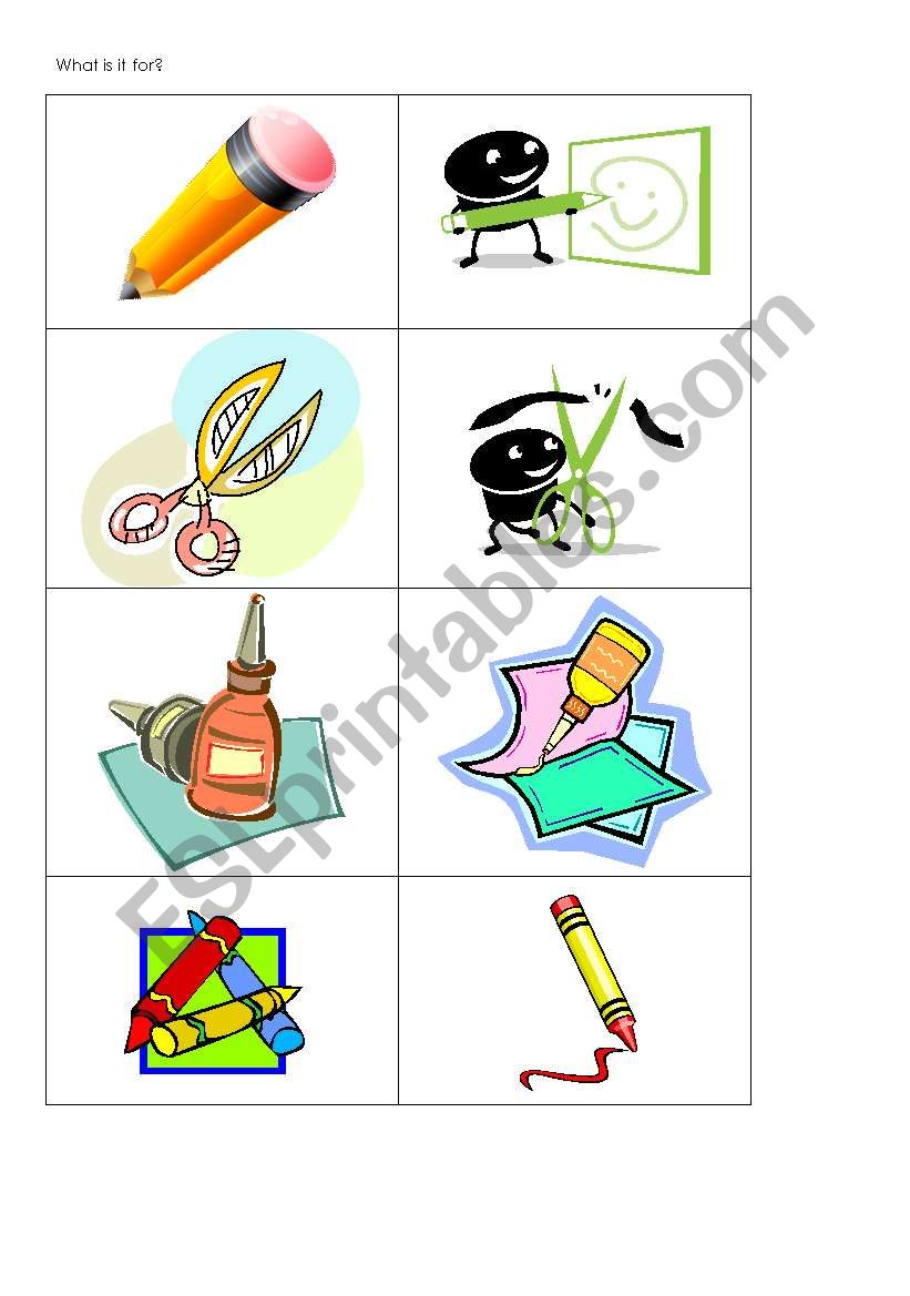 Classroom objects and verbs worksheet
