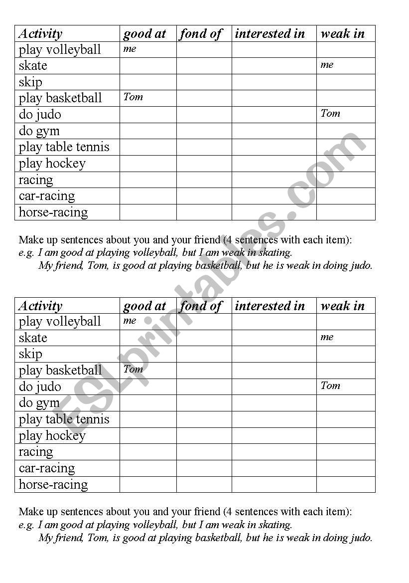 Conversation Activity worksheet