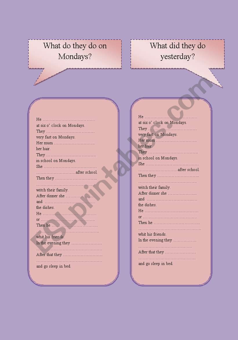 daily routine part 2 worksheet