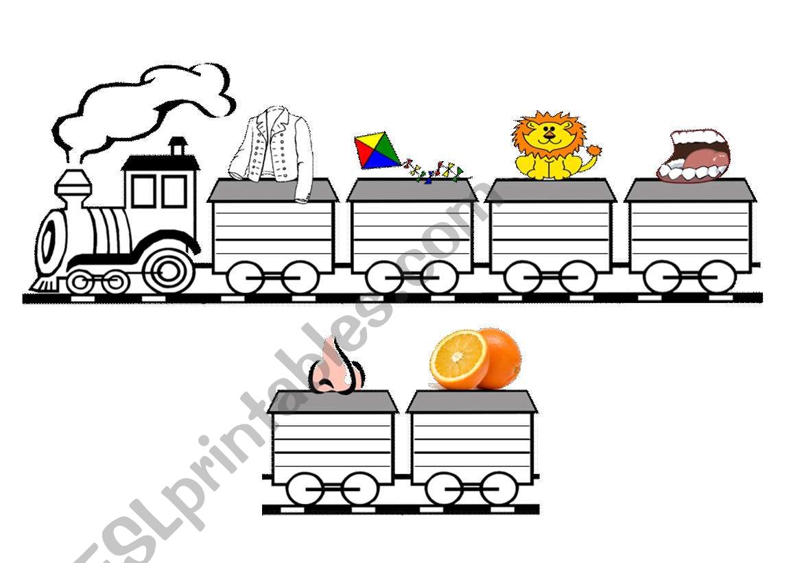 alphabets train 2 worksheet