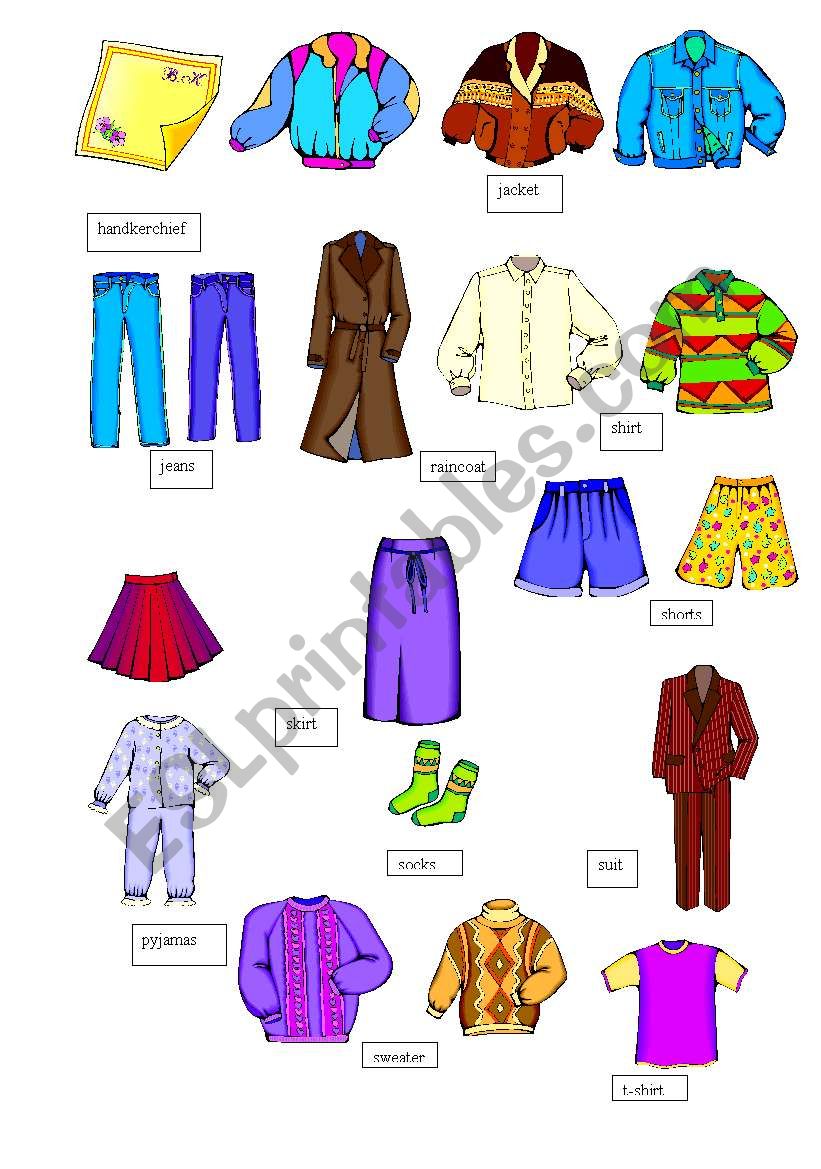 Clothes worksheet