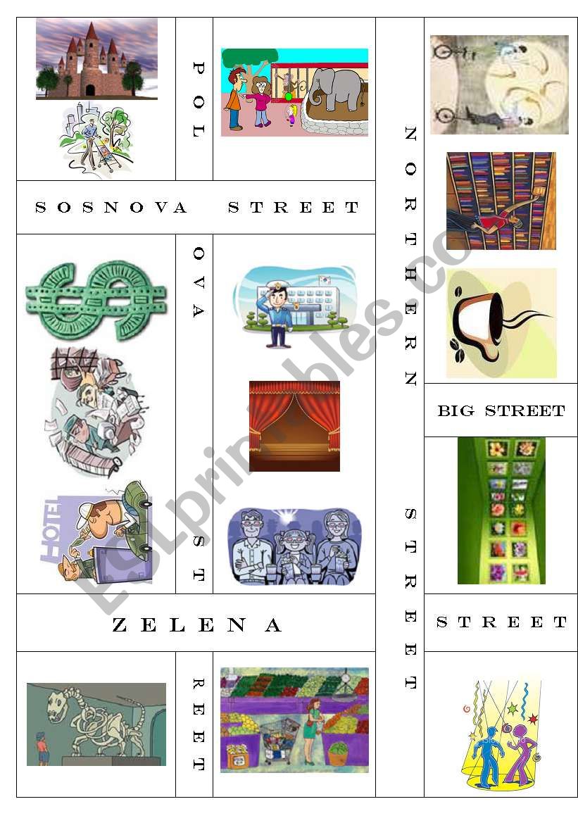 In the city (map) worksheet