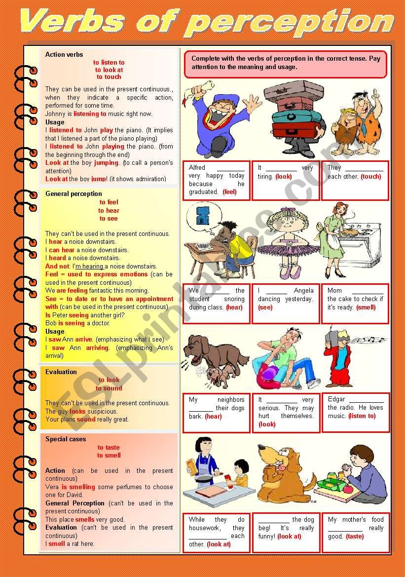 Verbs of perception (fully editable)