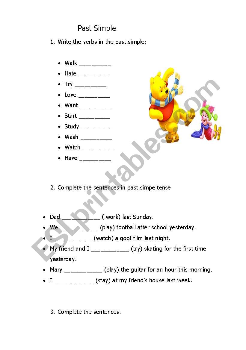 Past simpe worksheet