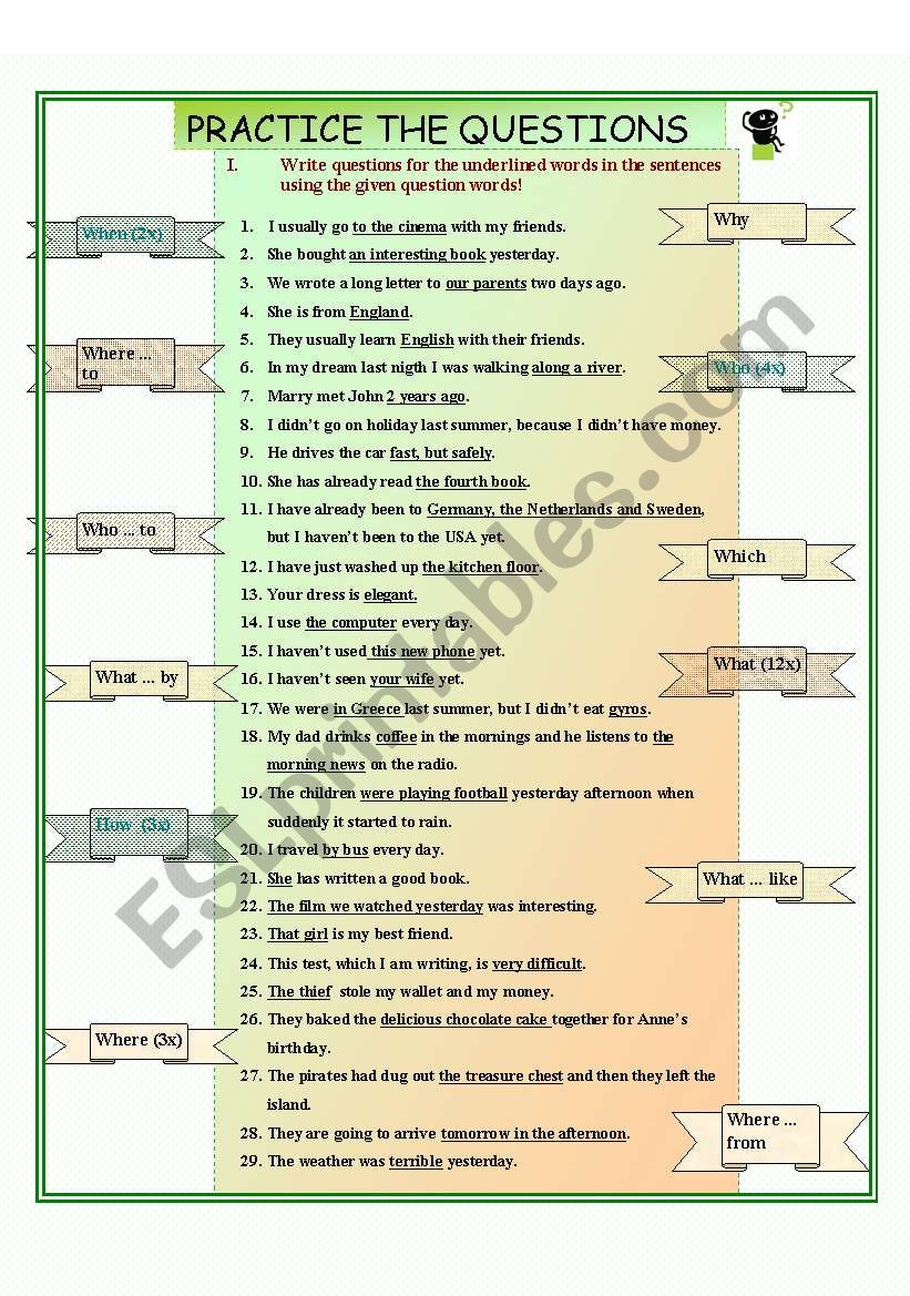 Questions worksheet