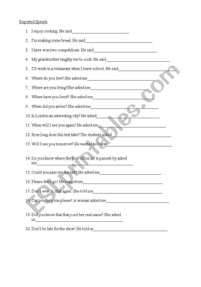 Test worksheet
